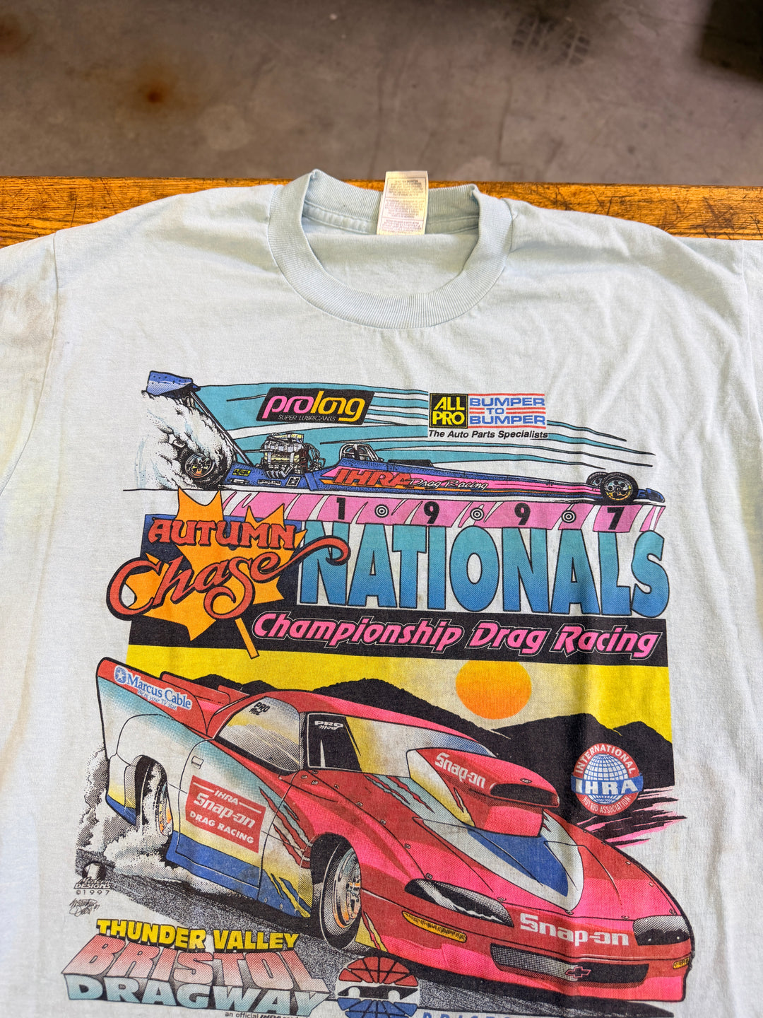 Vintage 1997 IHRA Autumn Chase Nationals Bristol Tee (Large) – Single Stitch Thunder Valley Drag Racing Shirt