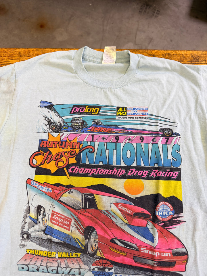 Vintage 1997 IHRA Autumn Chase Nationals Bristol Tee (Large) – Single Stitch Thunder Valley Drag Racing Shirt