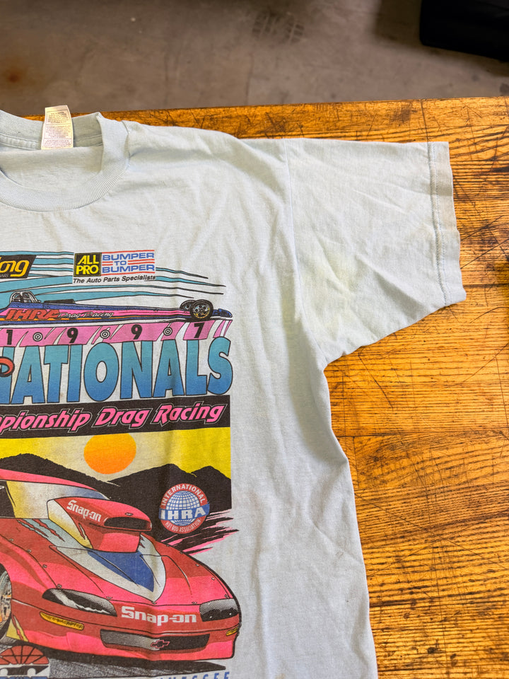 Vintage 1997 IHRA Autumn Chase Nationals Bristol Tee (Large) – Single Stitch Thunder Valley Drag Racing Shirt