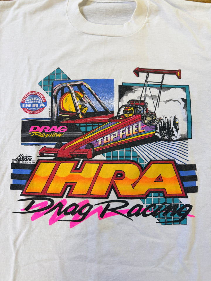 Vintage 1990 IHRA Top Fuel Drag Racing T-Shirt XL Single Stitch 90s Graphic Tee