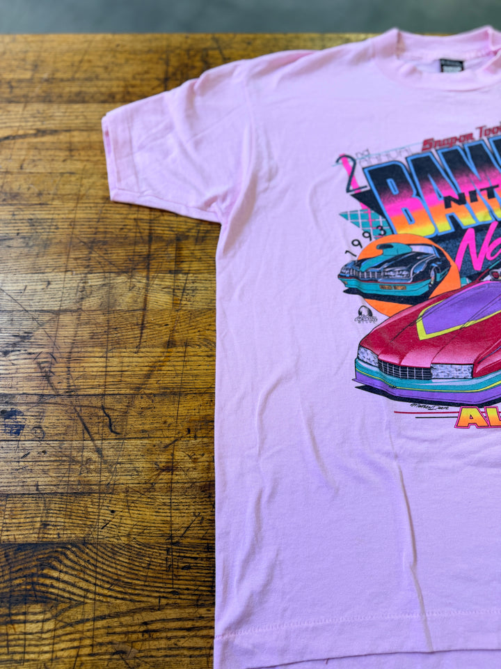 Vintage 1993 IHRA BAMA Nitrous Nationals T-Shirt XL Pink Pro Mod Drag Racing 90s Graphic Tee