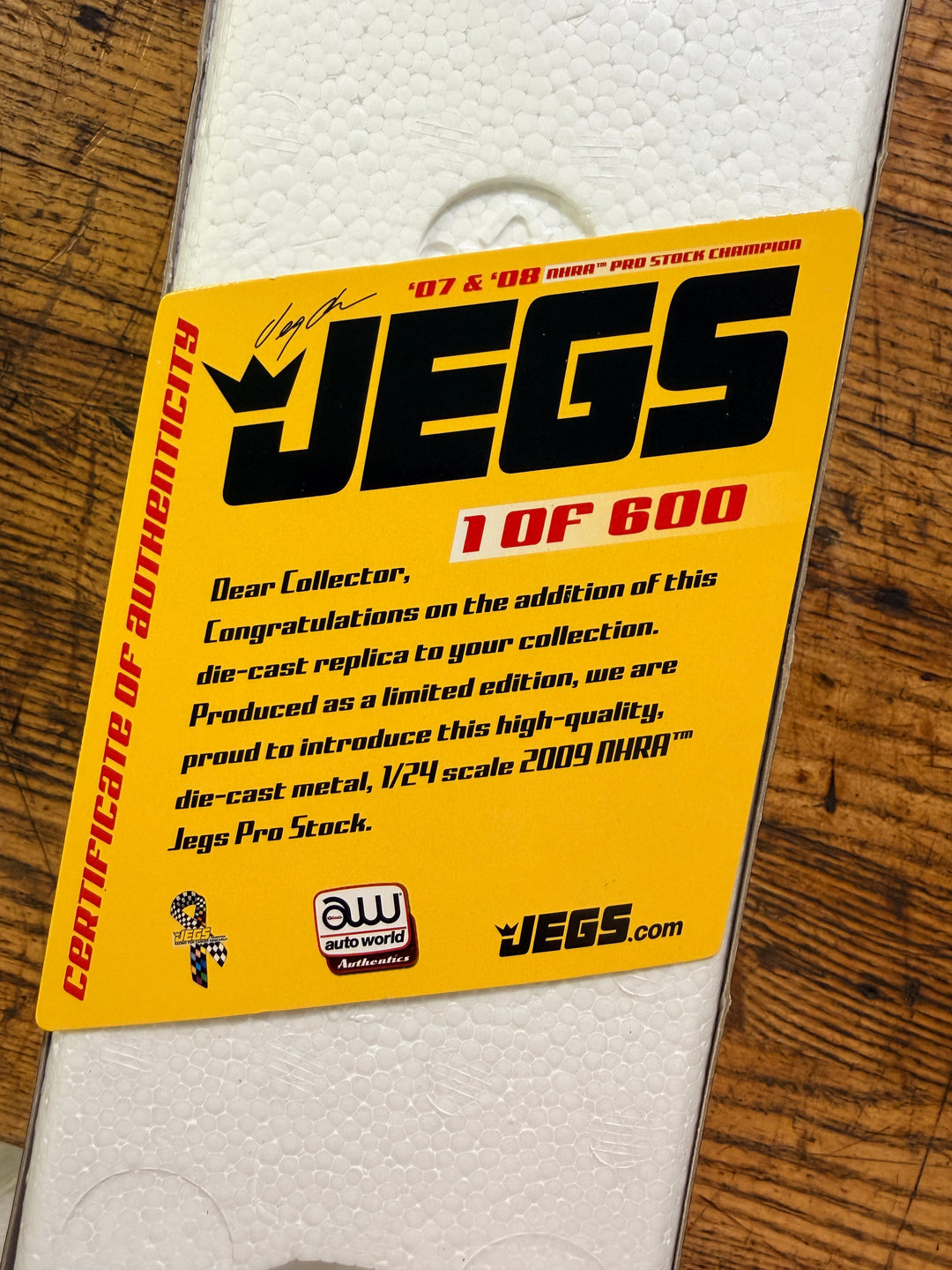 2009 Jeg Coughlin Jr Pro Stock Chevy Cobalt Diecast – 1 of 600 | 2007 & 2008 NHRA Champion