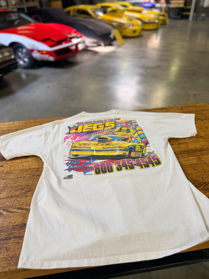 Vintage 1998 Jeg Coughlin Jr Rookie of the Year JEGS Pro Stock NHRA Tee (Size XL)
