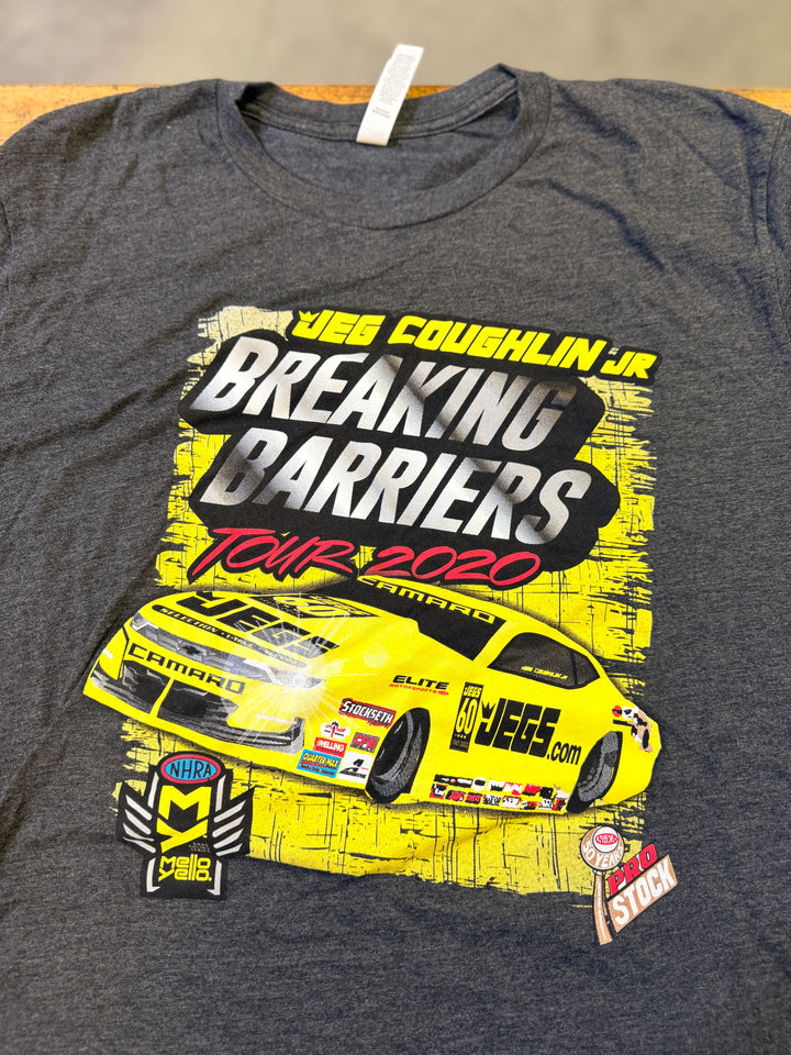 Jeg Coughlin Jr “Breaking Barriers” Tour 2020 T-Shirt (XL) – NHRA Pro Stock Farewell Era Tee