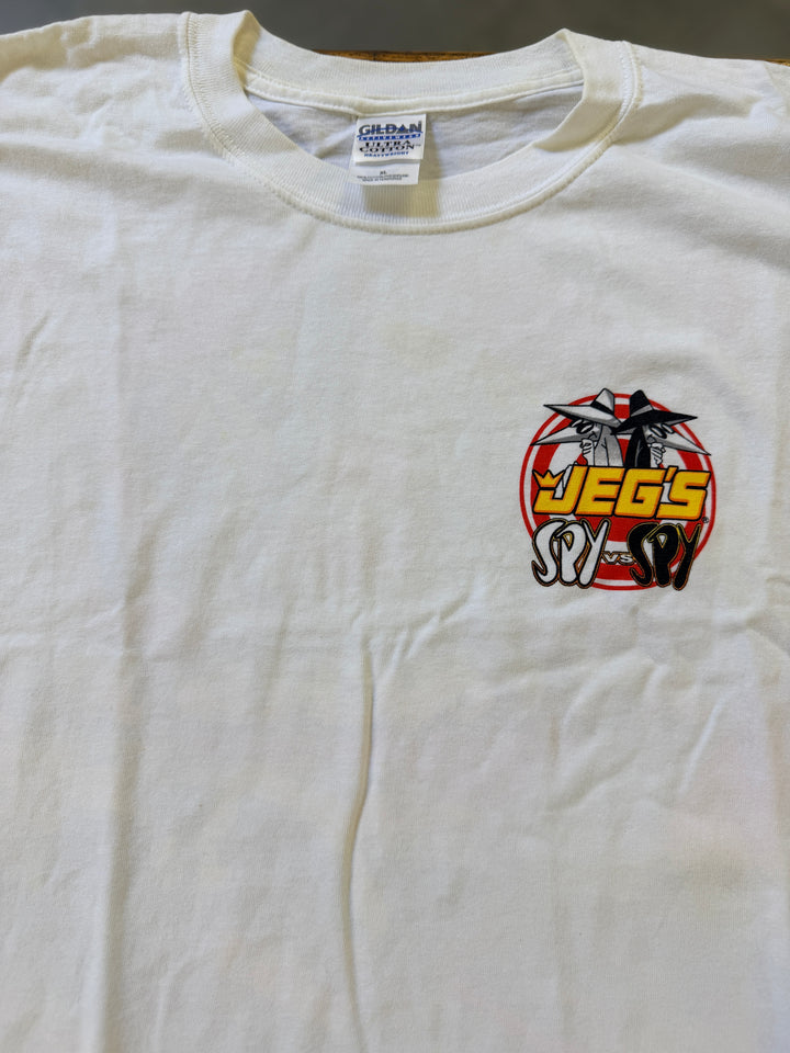 Vintage 2004 Jeg Coughlin Jr “Spy vs Spy” JEGS Pro Stock Tee (XL) – Rare NHRA Graphic Shirt