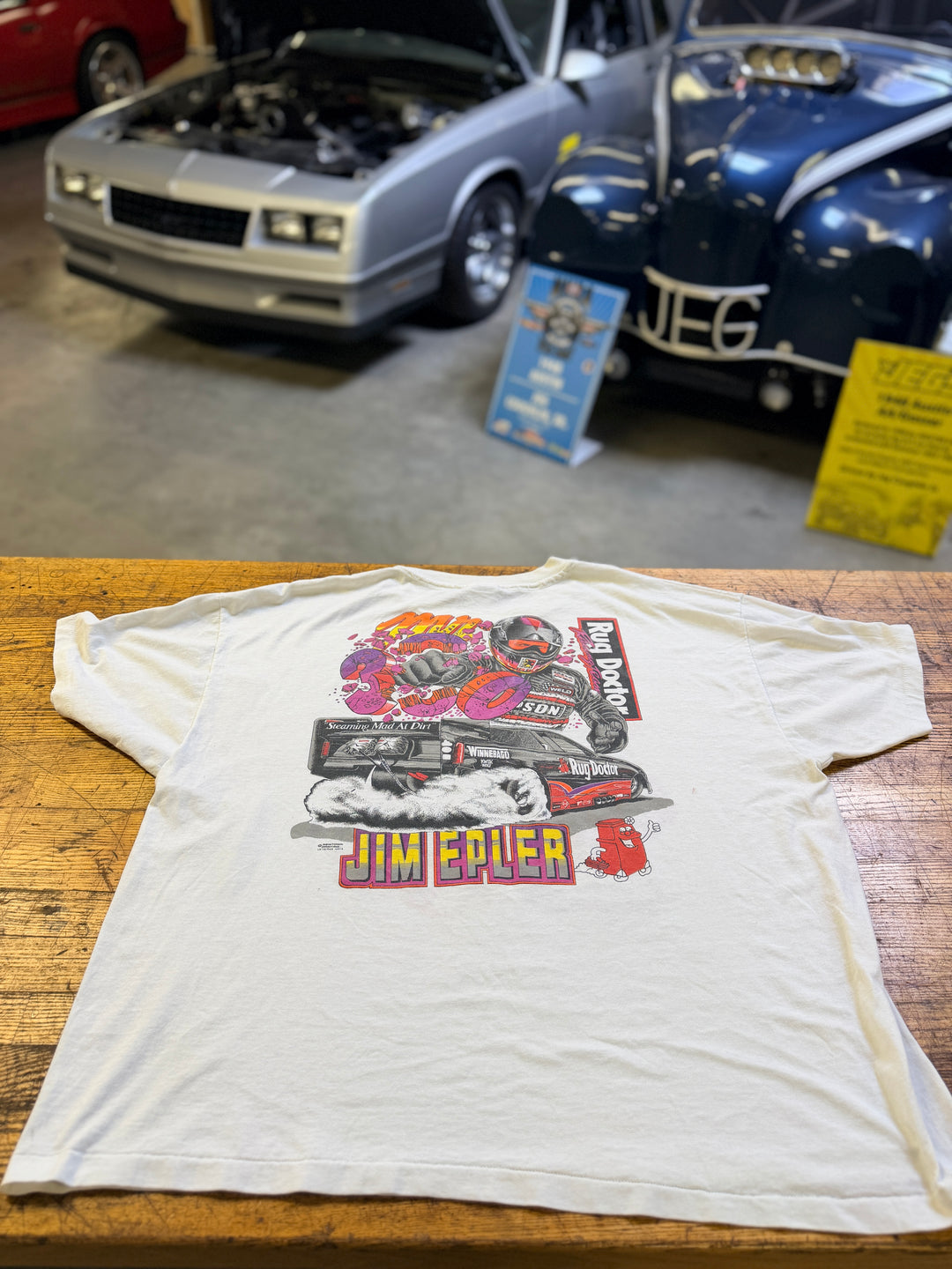 Vintage Jim Epler Rug Doctor Mr 300 Funny Car T-Shirt XXL
