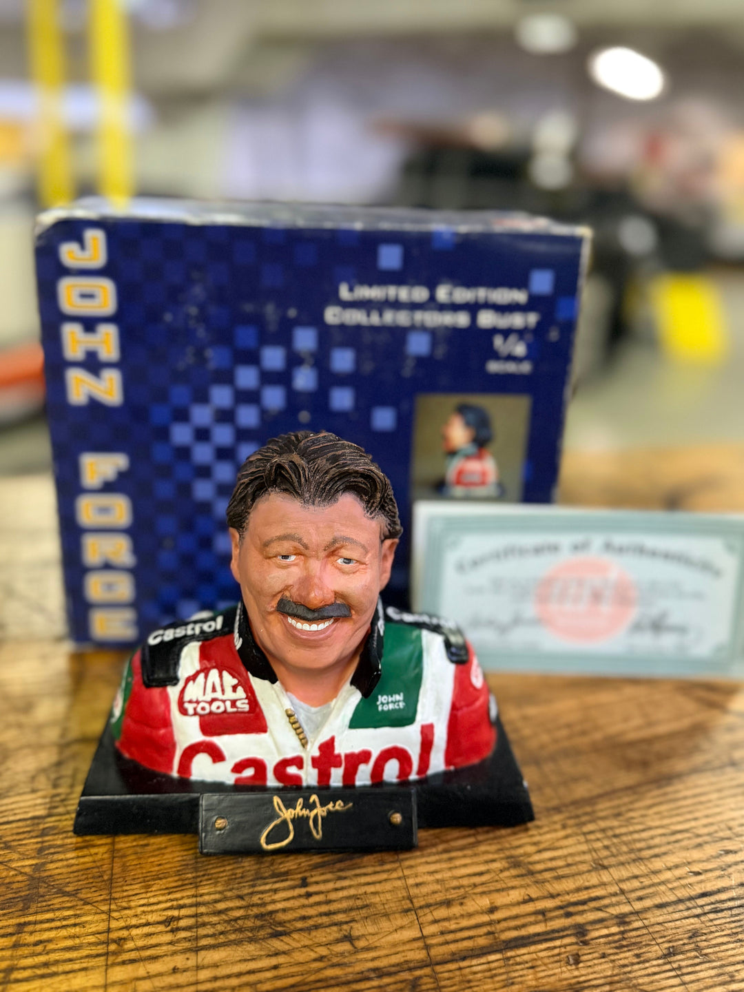 Limited Edition John Force 1/4 Scale Bust (1998 Season) – Pre-Owned Collectible