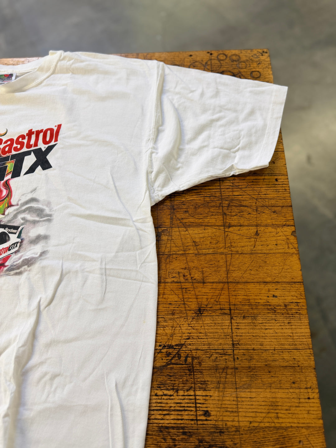 Vintage 90s John Force Castrol GTX 8-Time Champion Tee (XXL) – Rare NHRA Funny Car Shirt