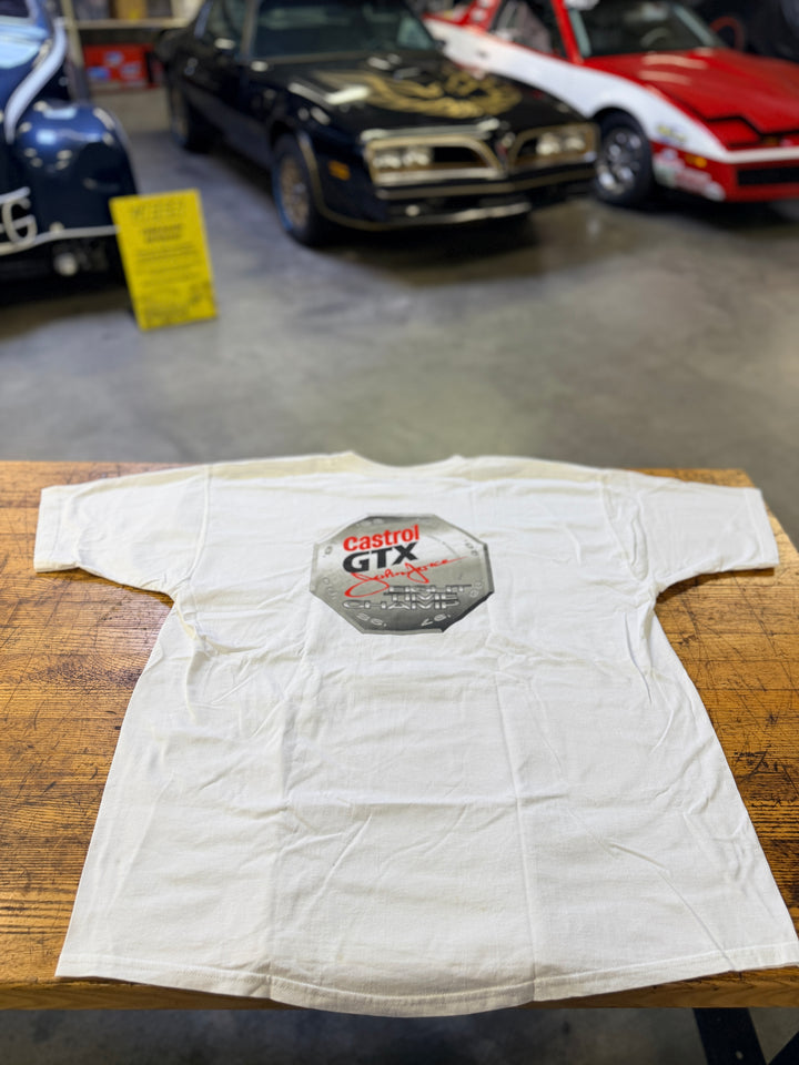 Vintage 90s John Force Castrol GTX 8-Time Champion Tee (XXL) – Rare NHRA Funny Car Shirt