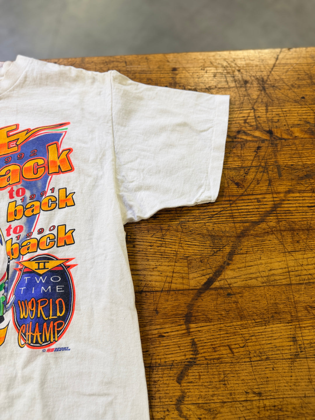 Vintage 1992 John Force Signed NHRA Funny Car Tee XL