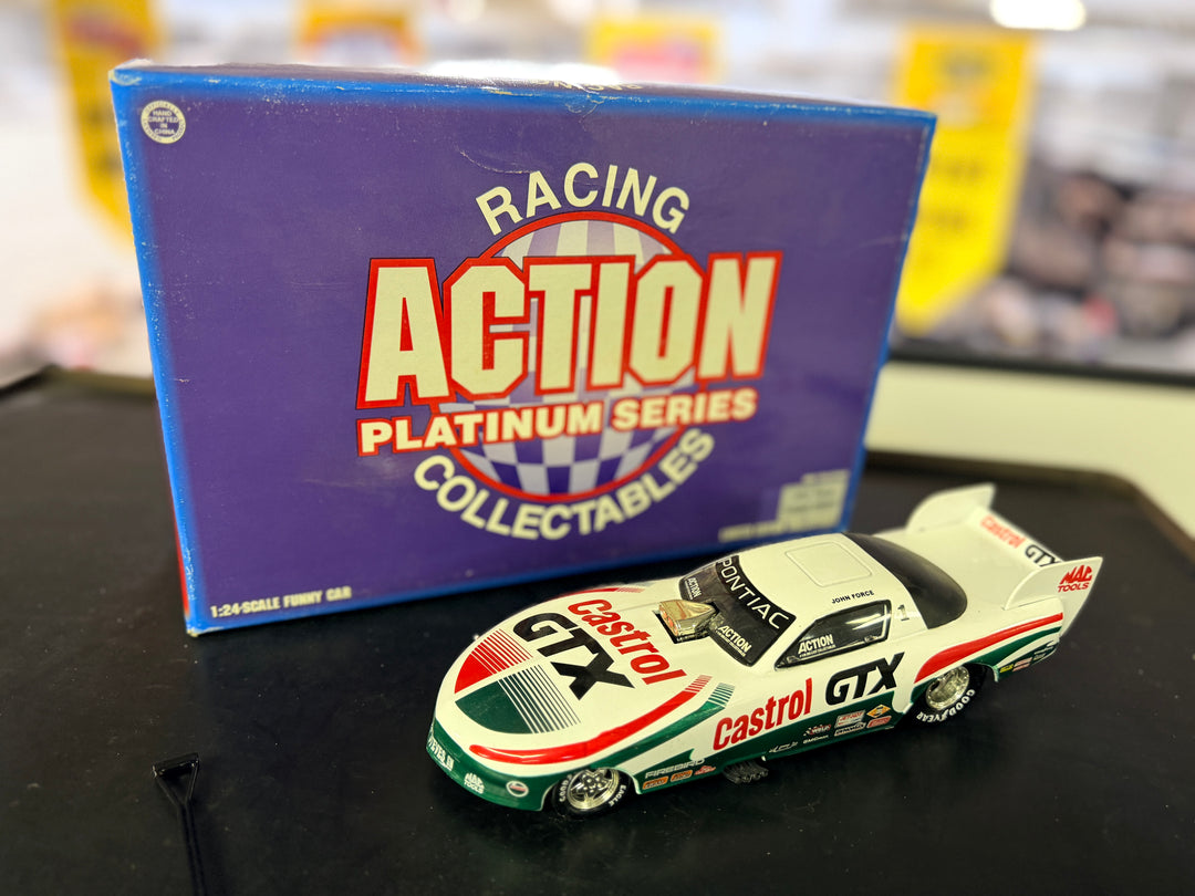 John Force 1996 Castrol GTX Pontiac Funny Car 1:24 Diecast – Action Collectibles (NHRA Legend)