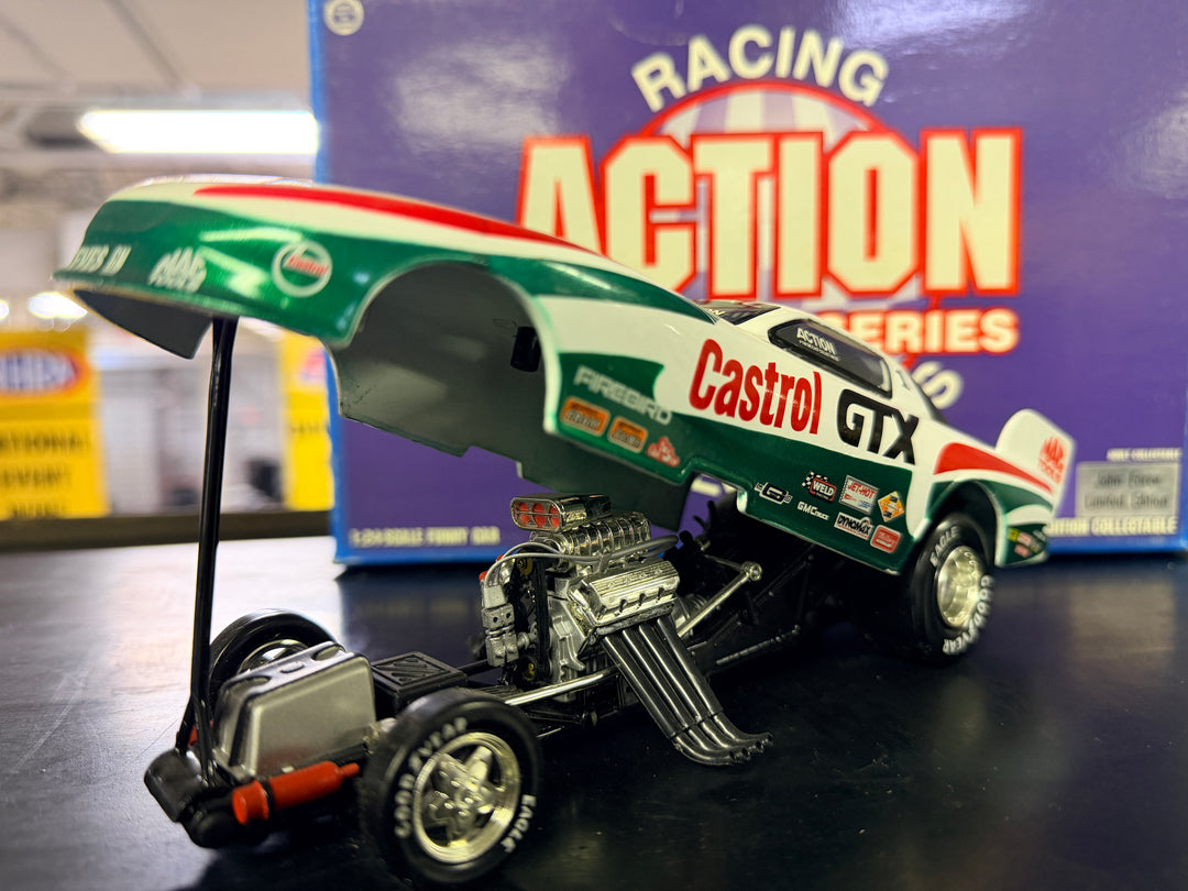 John Force 1996 Castrol GTX Pontiac Funny Car 1:24 Diecast – Action Collectibles (NHRA Legend)