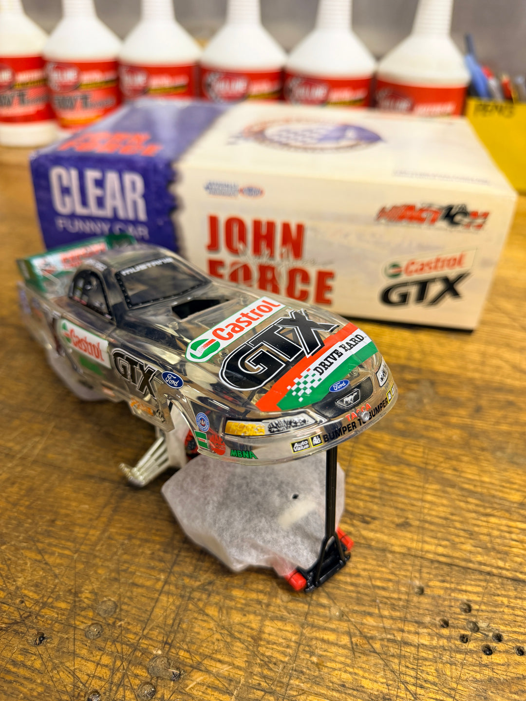 John Force 2002 Clear Castrol GTX Mustang Funny Car 1:24 – 1 of 6,396 NHRA Diecast