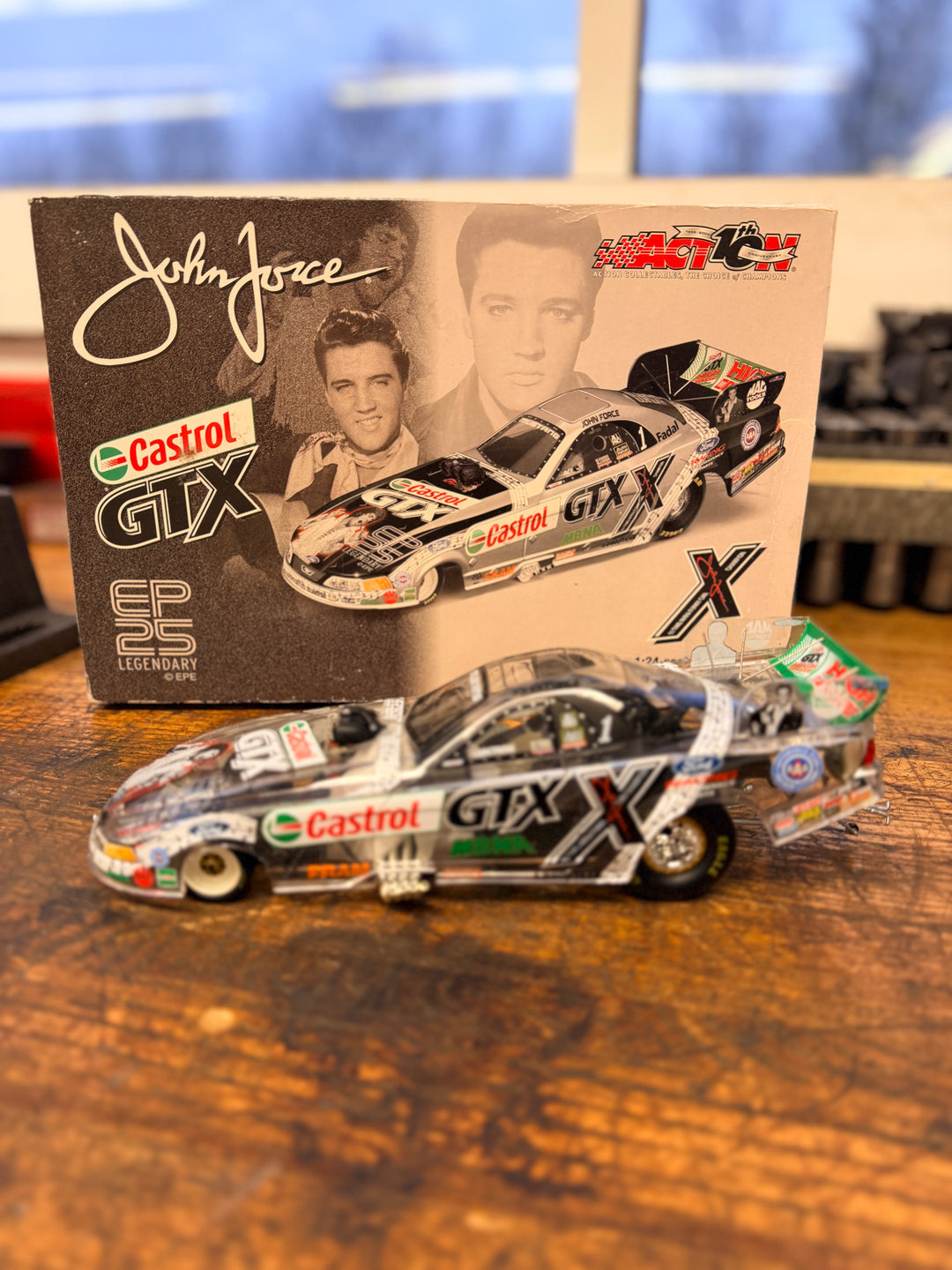 John Force Elvis 25th Anniversary 2002 Mustang Funny Car 1:24 – Clear NHRA Diecast