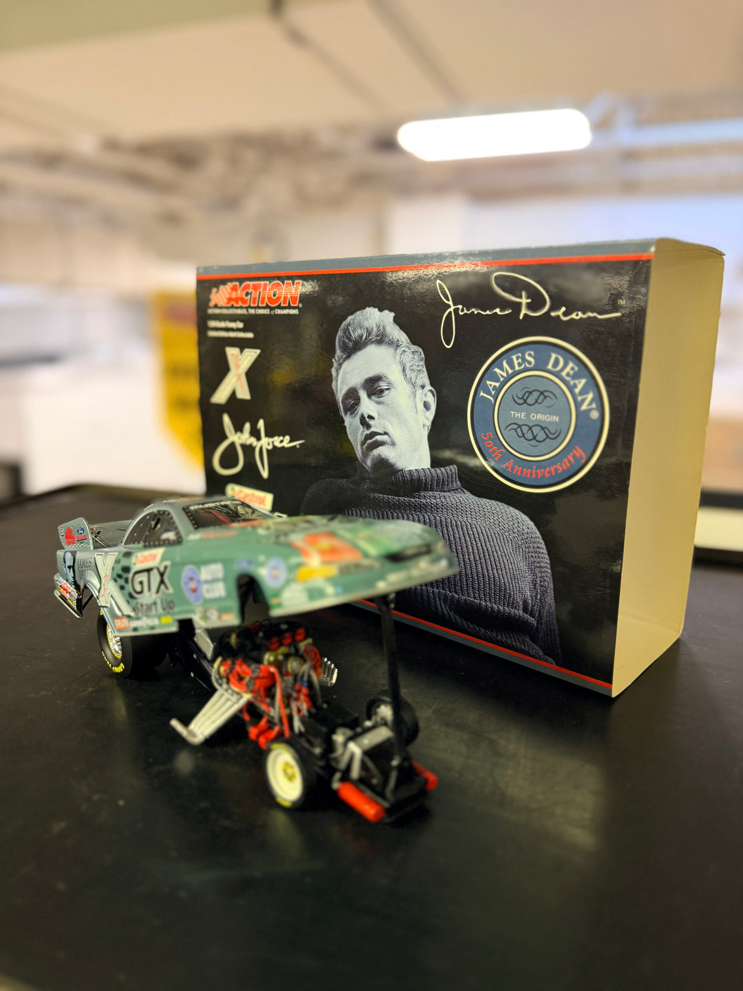John Force 2005 James Dean Mustang Funny Car 1:24 Diecast – Action ARC (1 of 2970, Body-Off Detail)