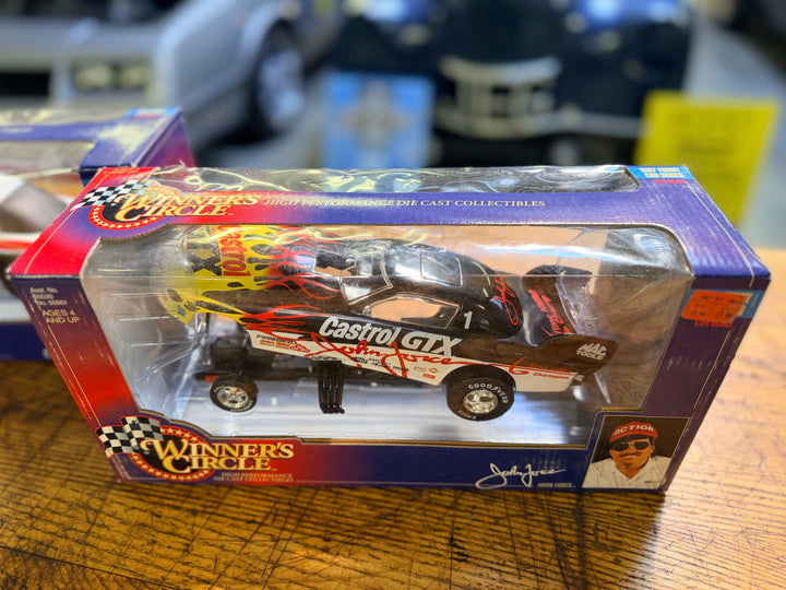 John Force 1997 Funny Car 2-Pack – 1:24 Scale Winner Circle Diecast (Castrol & Red/Yellow)
