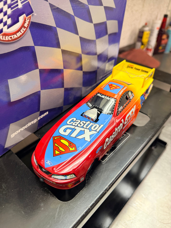 John Force Superman 1999 Mustang Funny Car 1:24 Diecast – NHRA Action 1 of 9999