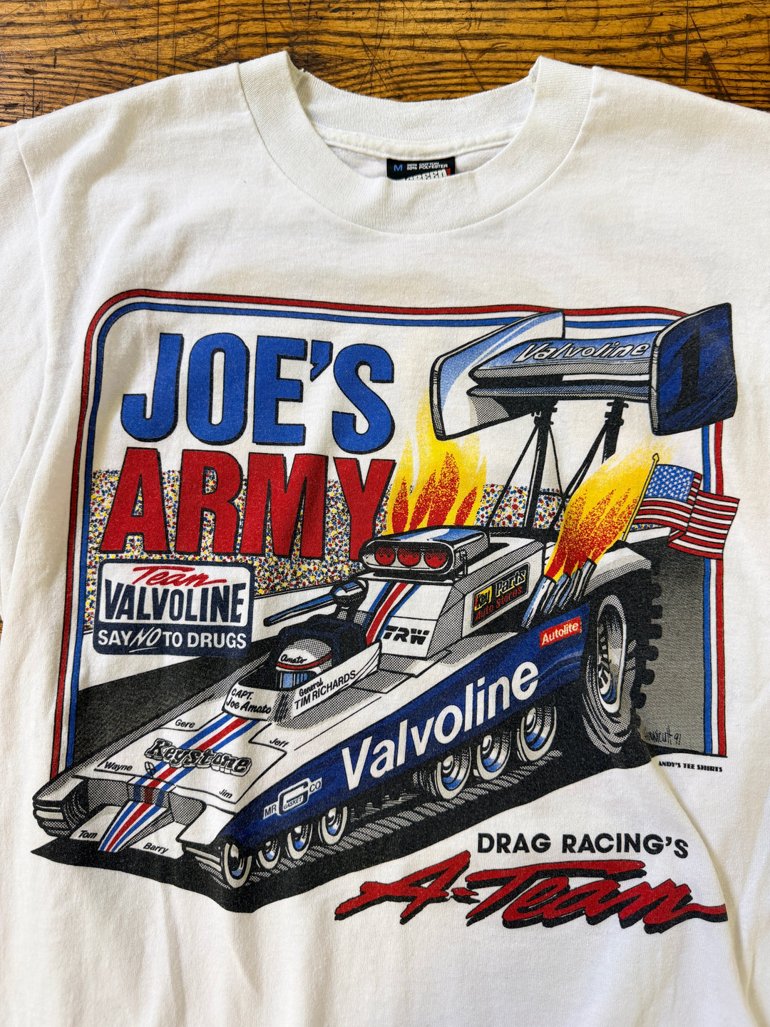 Vintage 1991 Joe’s Army Valvoline Top Fuel NHRA T-Shirt (Medium)