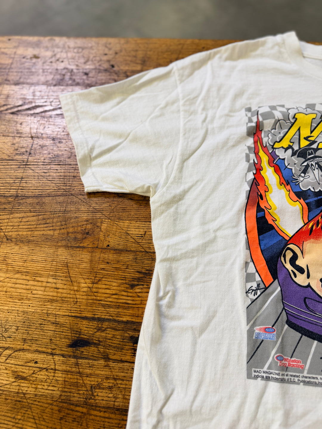 Vintage 90s MAD Magazine Jerry Toliver Racing Tee XL