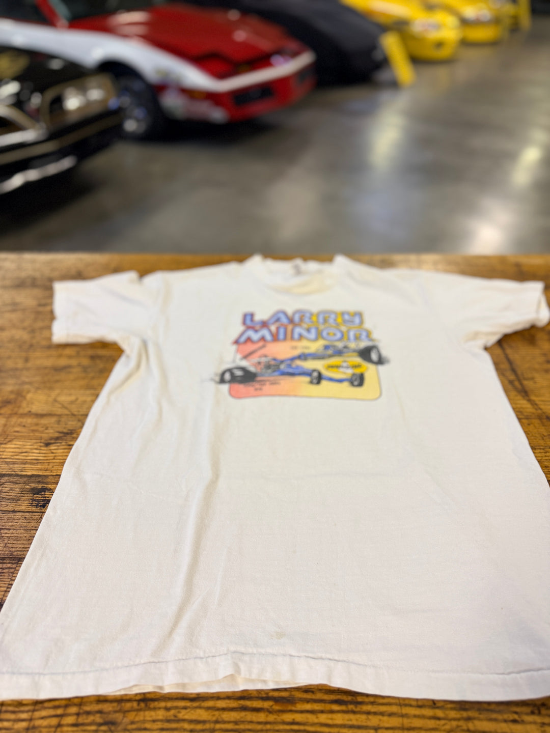 Vintage Larry Minor Racing T-Shirt Large 80s NHRA Top Fuel Drag Racing San Jacinto CA Tee