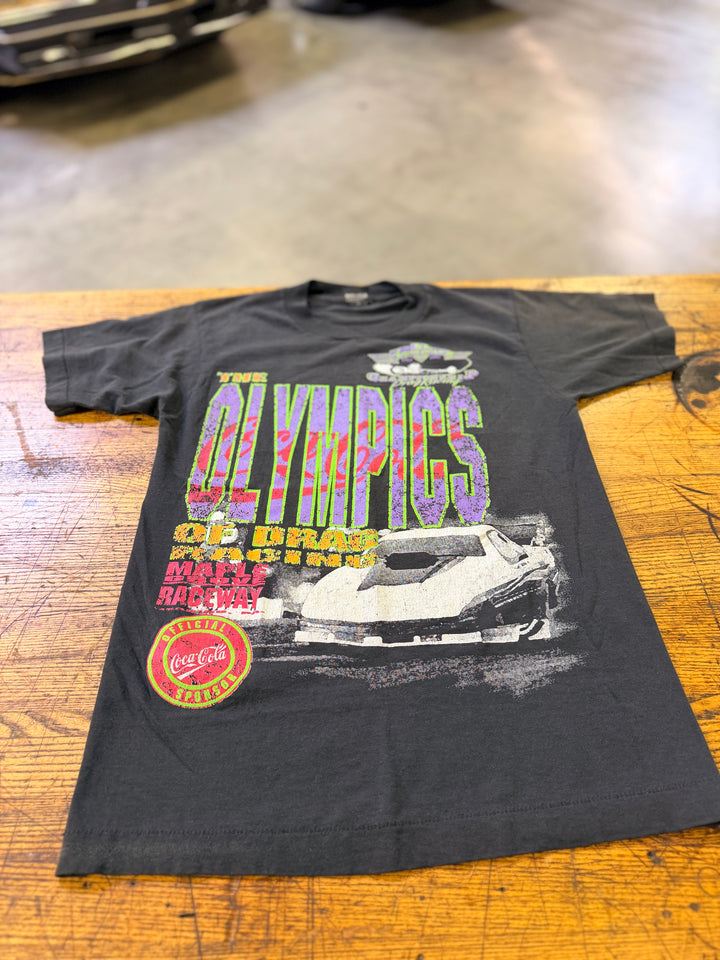 Vintage 90s Olympics of Drag Racing Maple Grove Raceway Tee (Size Medium)