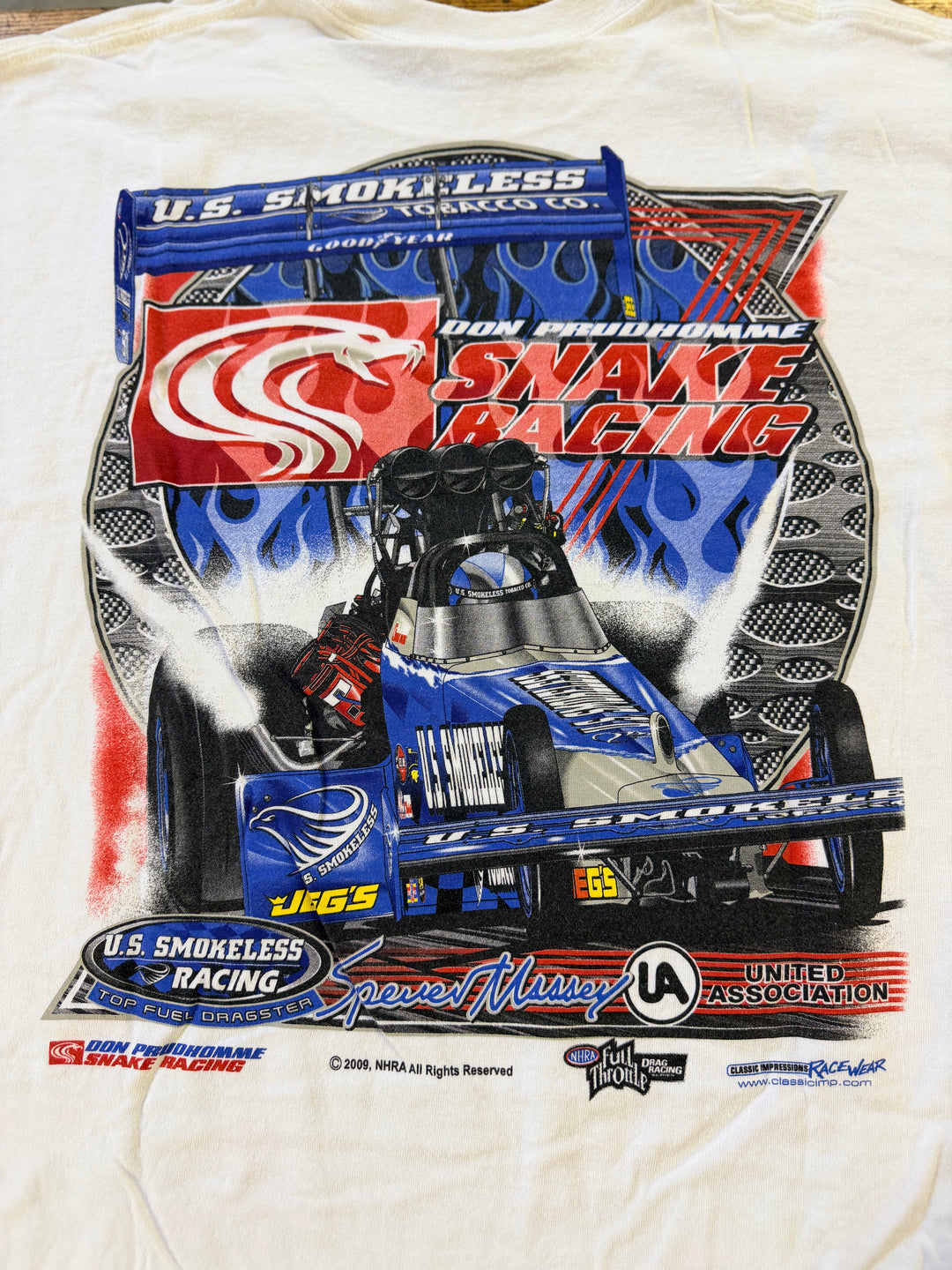 2009 Spencer Massey “Snake Racing” Top Fuel Dragster Tee XL – Don Prudhomme NHRA Shirt