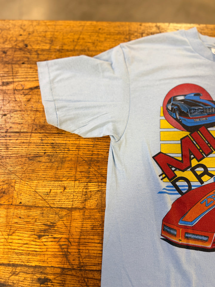 Vintage 1989 Milan Dragway IHRA T-Shirt Large USA Made 80s Drag Racing Graphic Tee
