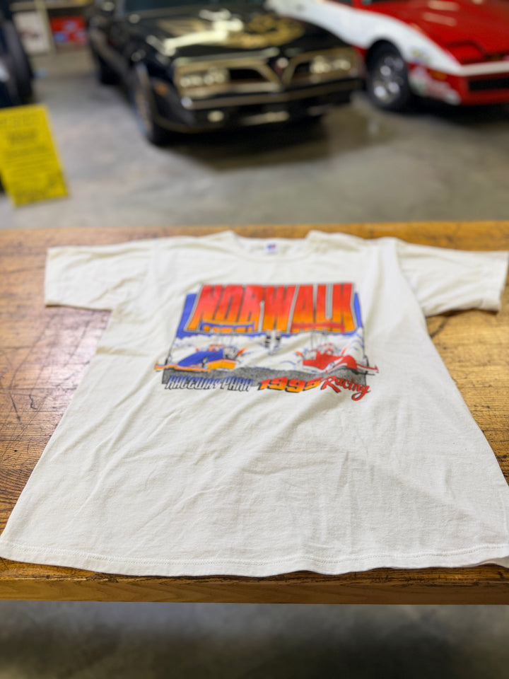 Vintage 1995 Norwalk Raceway Park Drag Racing Tee Large