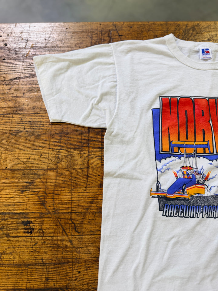 Vintage 1995 Norwalk Raceway Park Drag Racing Tee Large