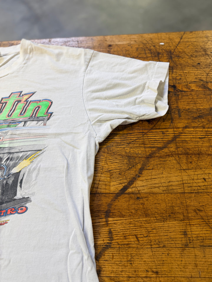 Vintage 90s Pat Austin “Top Gun” Drag Racing Tee (XL) – Rare Dual-Class NHRA Graphic Shirt