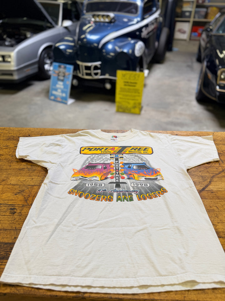 Vintage 1998 Porta Tree Snoozers Are Losers Tee XL Drag Racing Double Sided