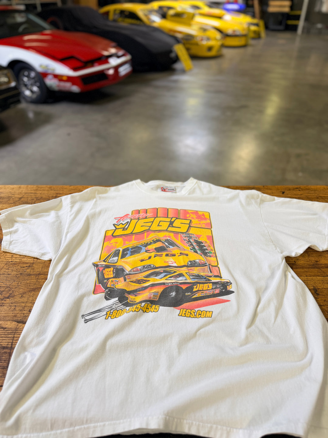 Vintage 2002 Team JEGS NHRA Pro Stock Racing T-Shirt (XL)