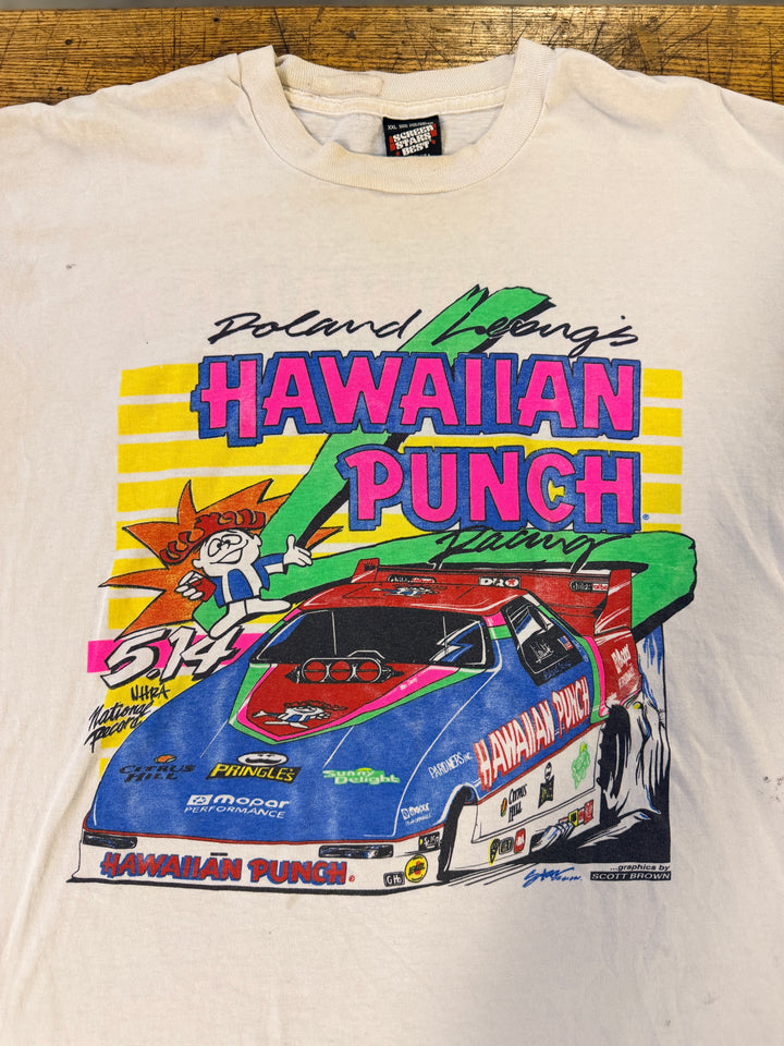 Vintage 90s Hawaiian Punch Funny Car Tee XXL Roland Leong Jim White NHRA Double Sided Rare