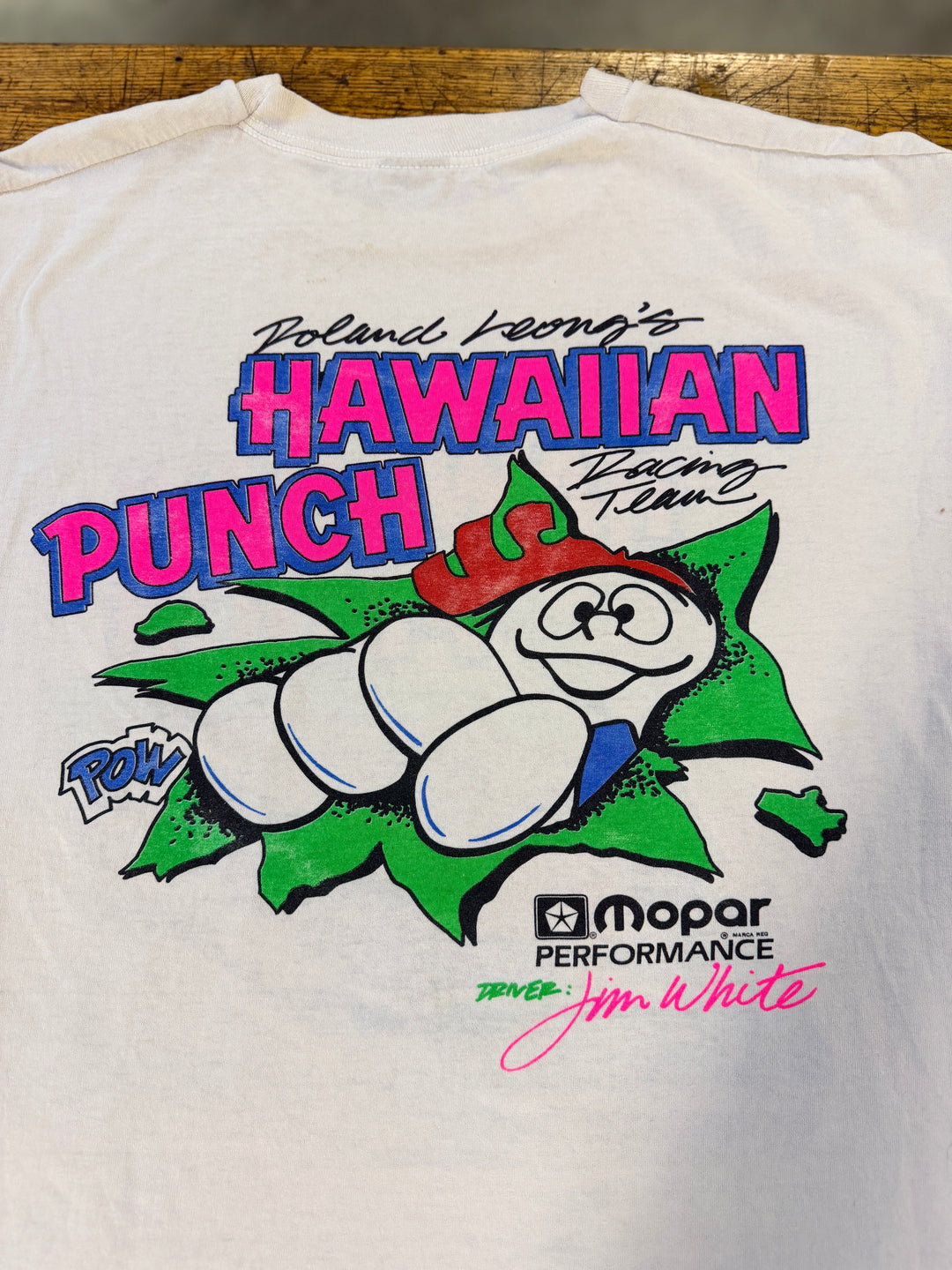 Vintage 90s Hawaiian Punch Funny Car Tee XXL Roland Leong Jim White NHRA Double Sided Rare