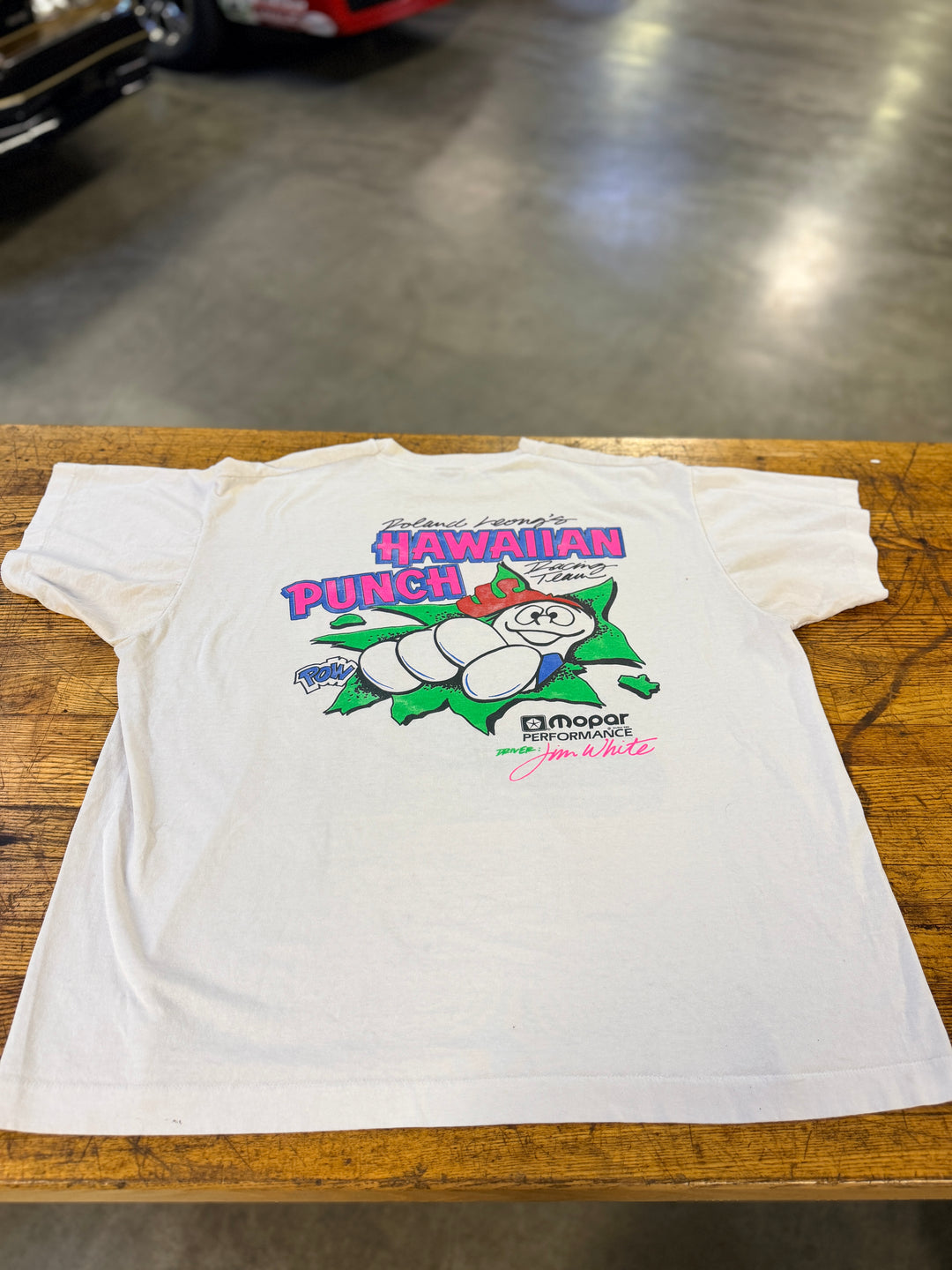 Vintage 90s Hawaiian Punch Funny Car Tee XXL Roland Leong Jim White NHRA Double Sided Rare
