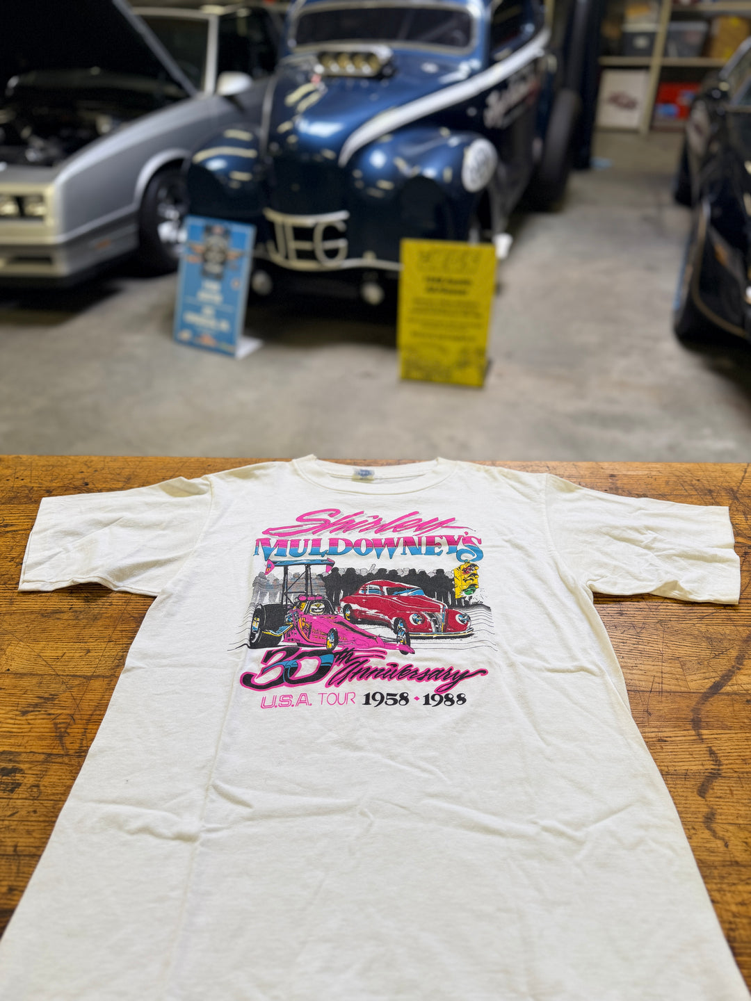Vintage 1988 Shirley Muldowney 30th Anniversary Tour T-Shirt Large Single Stitch NHRA Drag Racing Tee