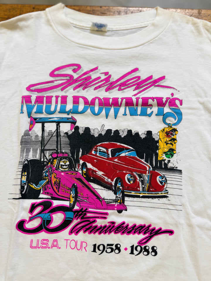 Vintage 1988 Shirley Muldowney 30th Anniversary Tour T-Shirt Large Single Stitch NHRA Drag Racing Tee