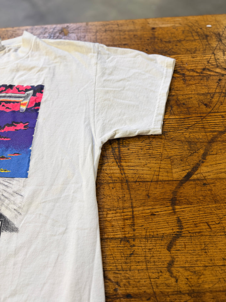 Vintage 90s “Smoking the Competition” Drag Racing Tee (Large) – Rare NHRA Graphic Shirt
