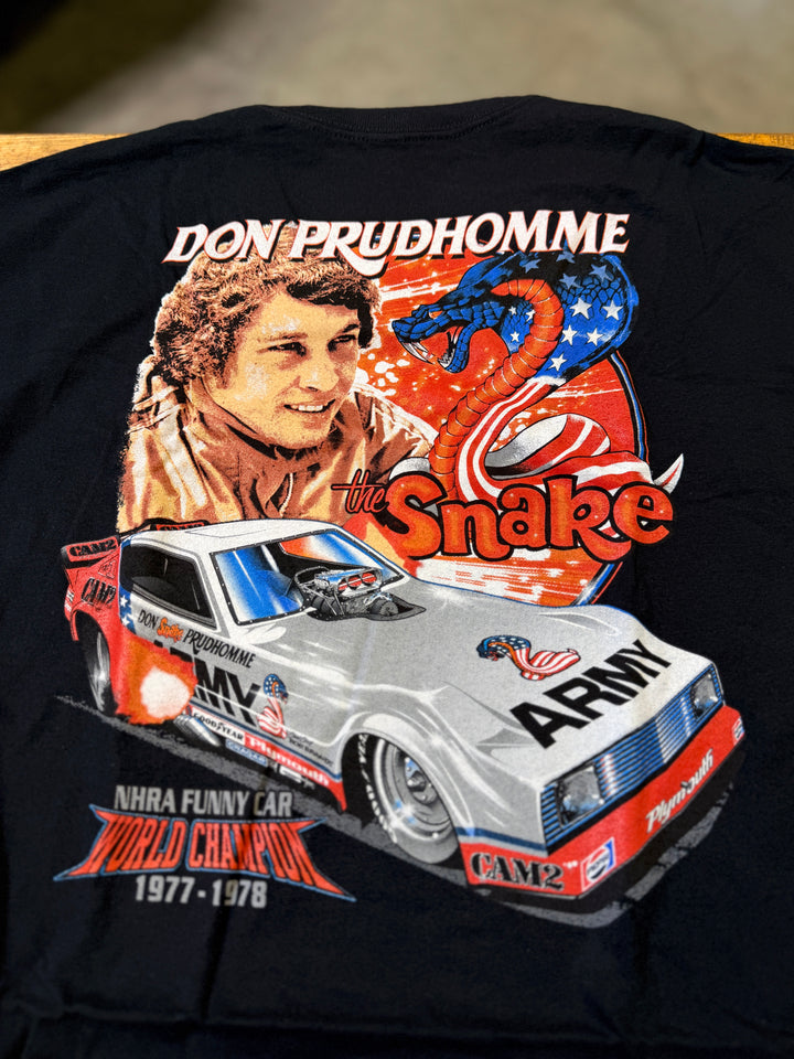 Don “The Snake” Prudhomme Army Funny Car T-Shirt (XL) – NHRA Legend Drag Racing Tee | RedLine Shirt Club Reprint