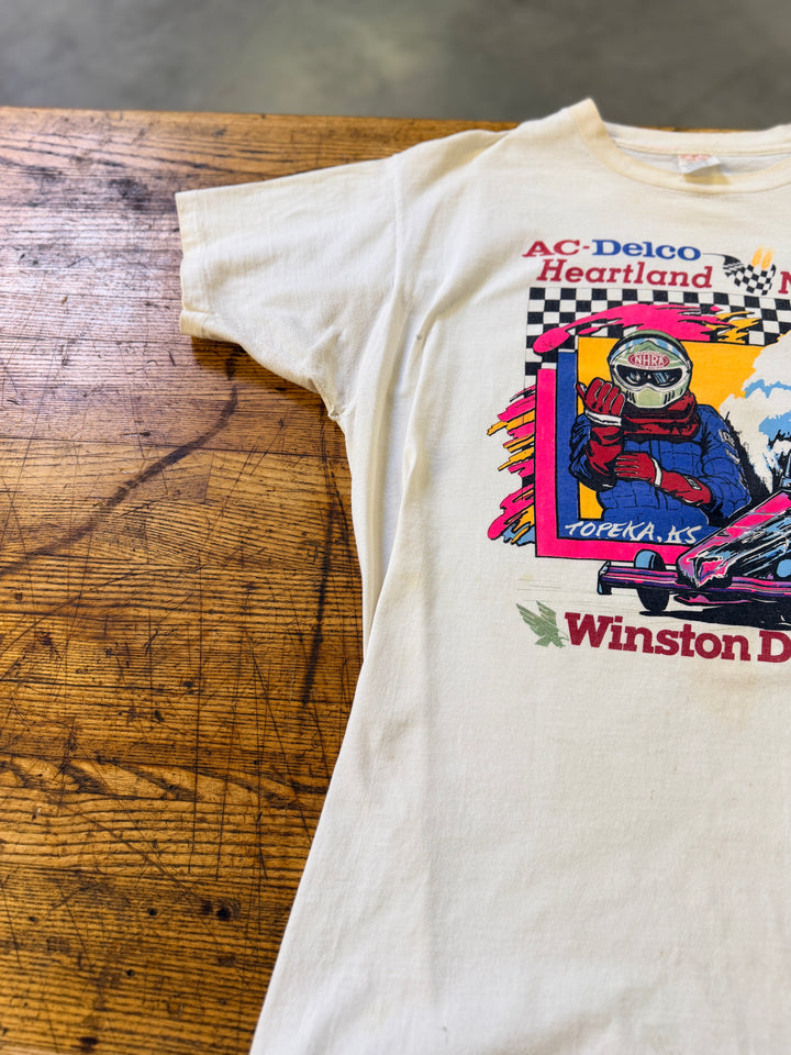 Vintage 1990 NHRA AC Delco Heartland Nationals Winston Drag Racing Tee (Size XXL)