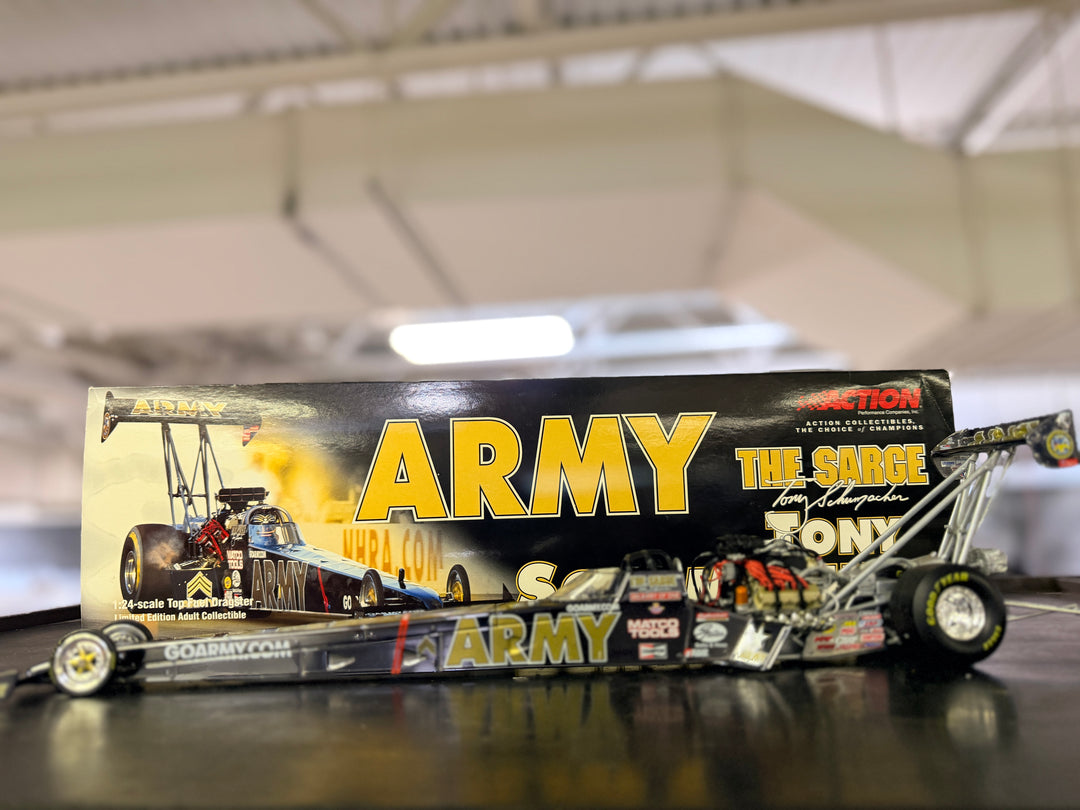Tony Schumacher “The Sarge” U.S. Army 2001 Top Fuel Dragster 1:24 – Rare NHRA Diecast 1 of 900