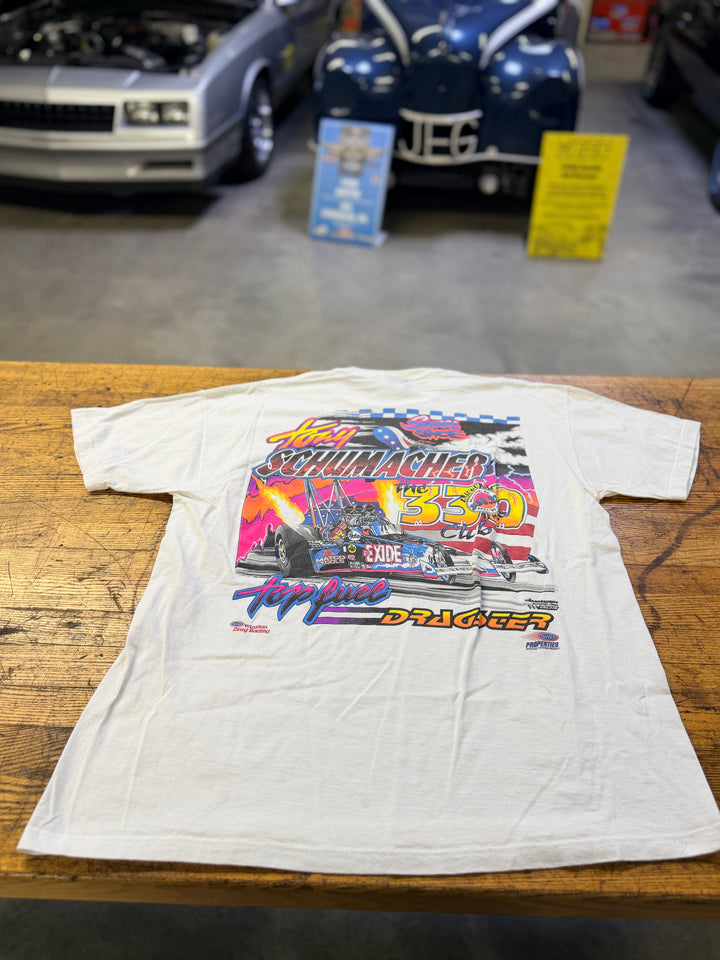 1999 Tony Schumacher Exide Top Fuel Tee (Signed)  NHRA — Size Large