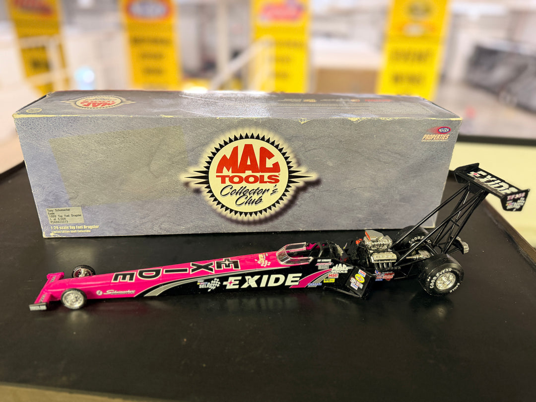 Tony Schumacher 1999 Exide Top Fuel Dragster 1:24 Diecast – Action Mac Tools Collectors Club Limited Edition