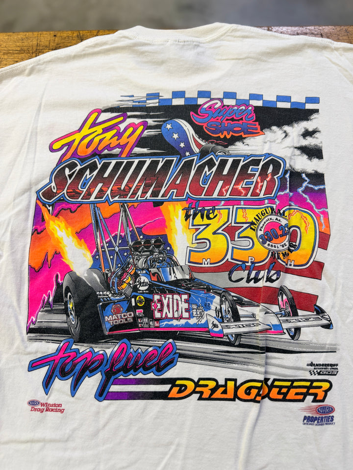 1999 Tony Schumacher Exide Top Fuel Tee (Signed)  NHRA — Size Large