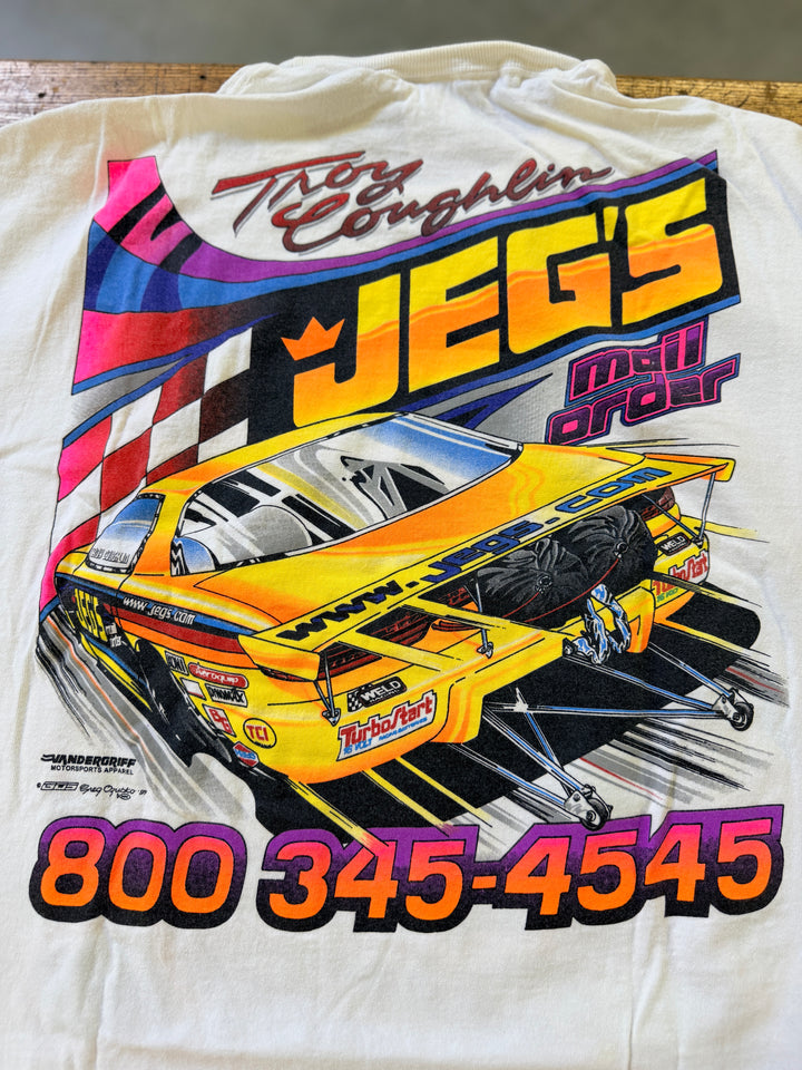 Vintage 1997 Troy Coughlin Sr JEGS 6-Second Club Tee XXL – NHRA Pro Stock Shirt – Rare 90s Drag Racing