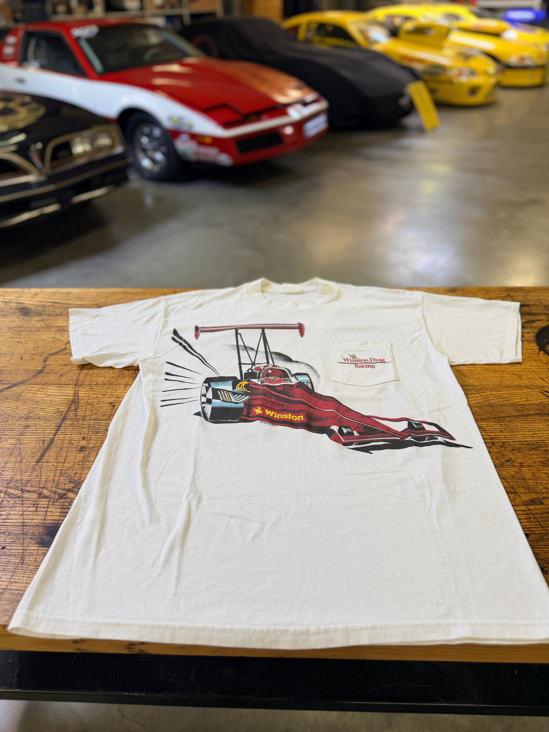 Vintage 1992 Winston Drag Racing Pocket Tee Large – NHRA Top Fuel Dragster Shirt