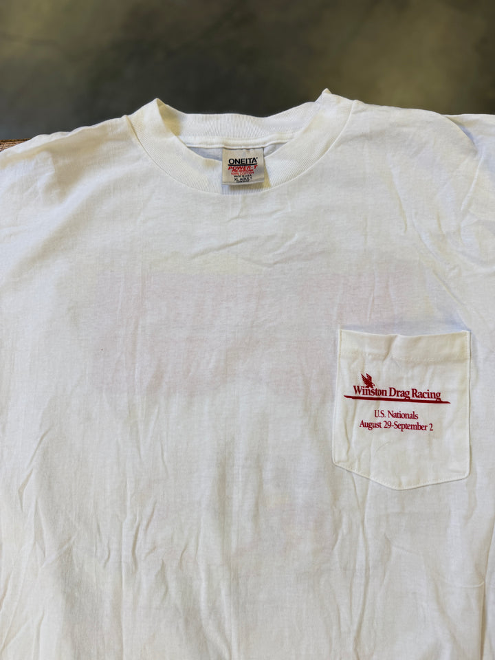 Vintage 1991 Winston US Nationals Tee XL John Force Castrol GTX NHRA Indy Shirt
