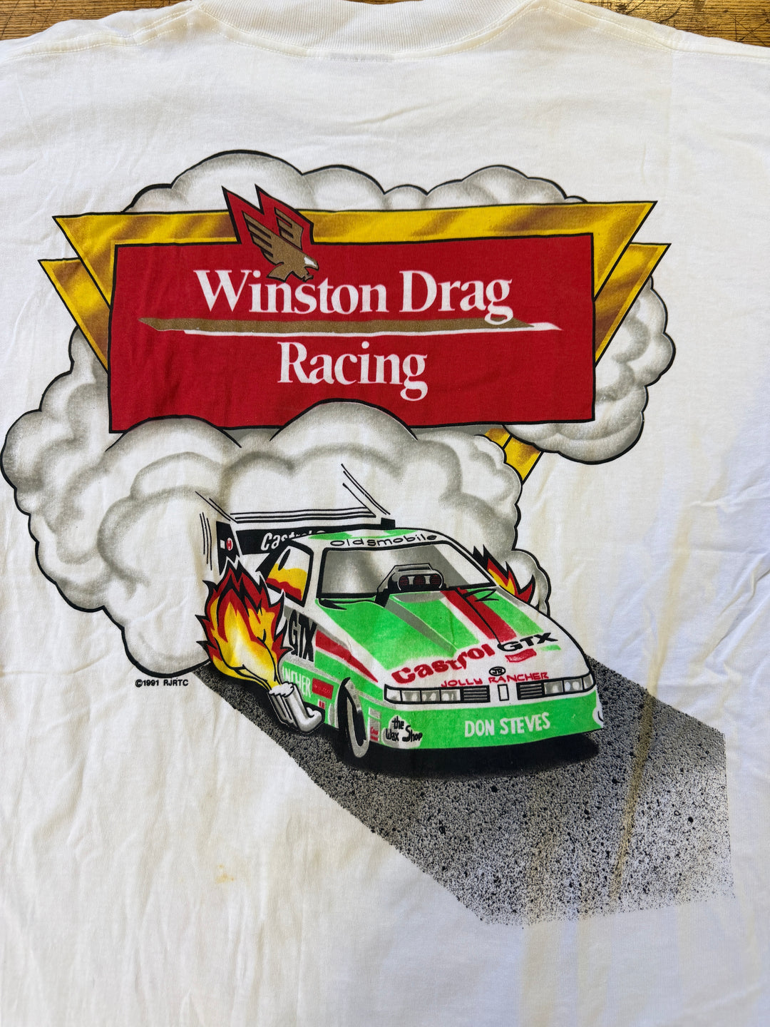 Vintage 1991 Winston US Nationals Tee XL John Force Castrol GTX NHRA Indy Shirt